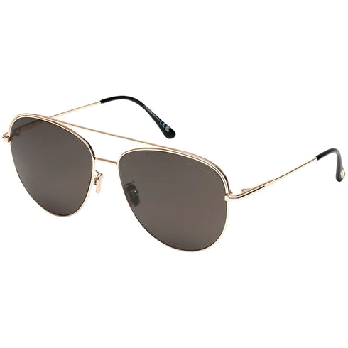 Tom Ford Aisian Fit smoke Lens Shiny Rose Gold Sunglasses FT0954-D 28A